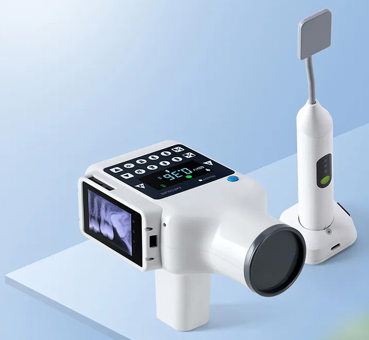 Dental Portable X-Ray Machine(Built-in Screen) + iRay Pluto 0002XW Dental Wireless X-Ray Sensor